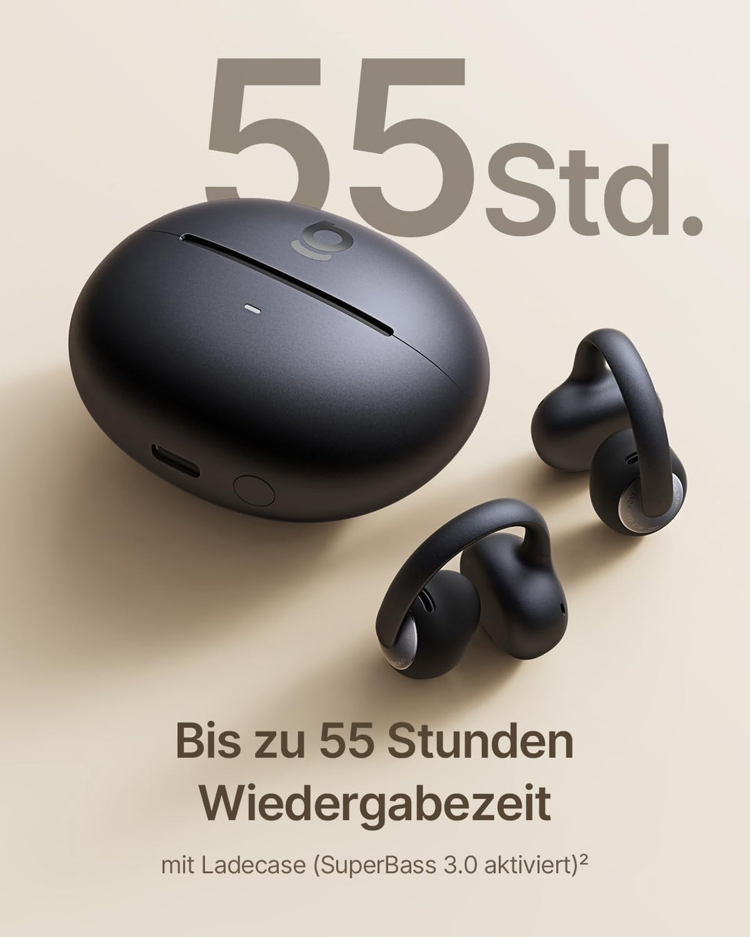 Baseus Bowie MC2 Open Ear Kopfhörer, Clip-On Earbuds mit CloudComfort 2.0, Hi-Res Audio, LDAC, Super