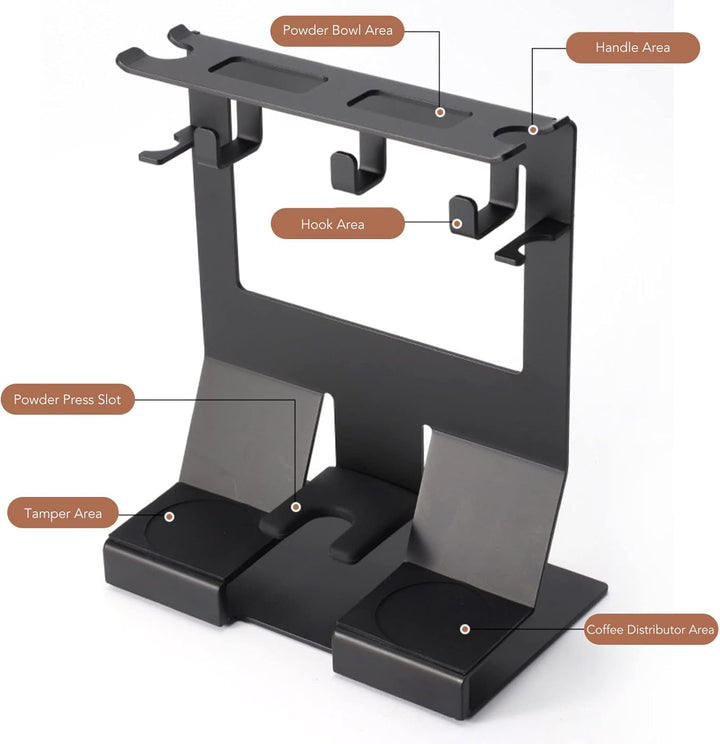 Tissting Barista Regal für Siebträger, 23 x 14 x 29 cm Eisen Kaffee Tamper Station Kaffeefilter Halt