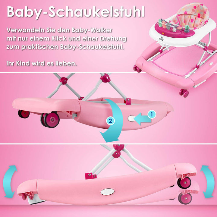 KIDIZ® 4in1 Lauflernhilfe Babywalker Spiel- und Lauflernwagen Gehfrei Schaukelfunktion Babywippe mit