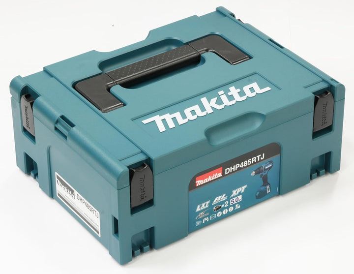 Makita DHP485RTJ Akku-Schlagbohrschrauber 18 V / 5,0 Ah, 2 Akkus, Ladegerät im MAKPAC mit 2 Akkus +