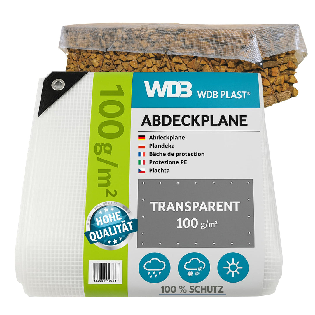 Plane Abdeck-Plane Wasserdicht Gewebe-Plane mit Ösen - Tarp - Schutzplane für alle Wetterbedingungen
