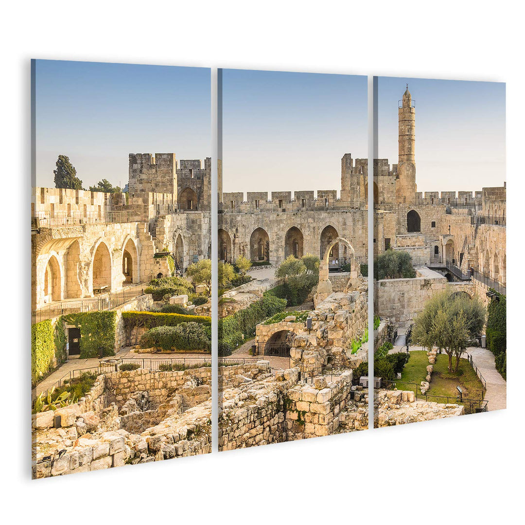 Bild Bilder auf Leinwand Jerusalem, Israel am Turm Davids. Wandbild, Poster, Leinwandbild QNP 130x80