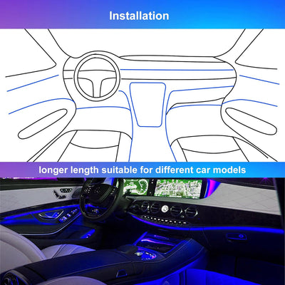 Wilktop led innenbeleuchtung mit APP,2 Zeilen 9 PCS Bunt RGB Auto Led Innenbeleuchtung,Auto-LED-Stre