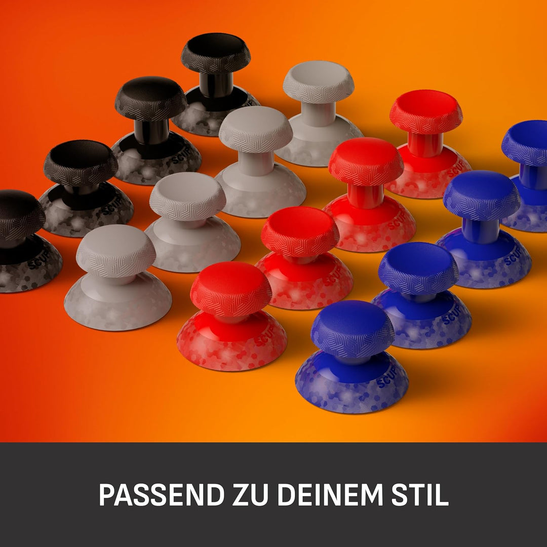 SCUF Valor PRO Thumbstick-Ersatzkit – 1 Kurzer Konkaver, 1 Kurzer Gewölbter, 1 Langer Konkaver, 1 La