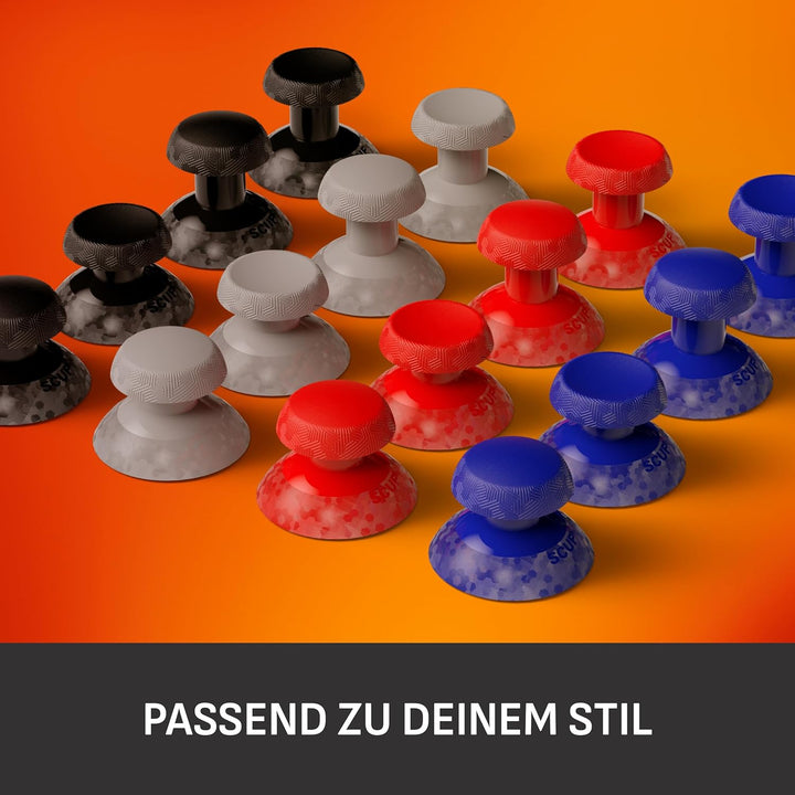 SCUF Valor PRO Thumbstick-Ersatzkit – 1 Kurzer Konkaver, 1 Kurzer Gewölbter, 1 Langer Konkaver, 1 La