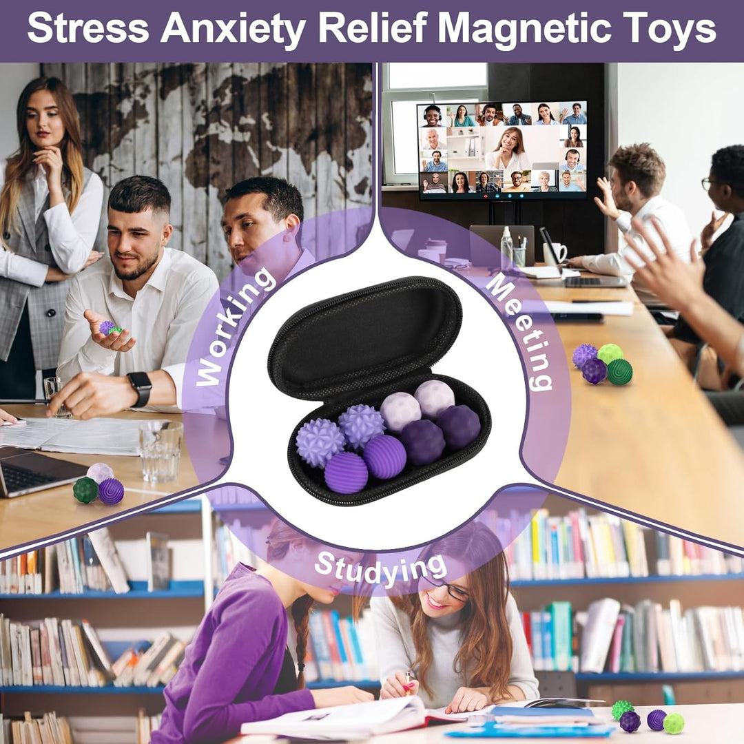 8 Stück Magnetkugeln Fidget Toys Erwachsene, Magnetische Kugeln Sensorik Spielzeug, Stress Bälle Mit
