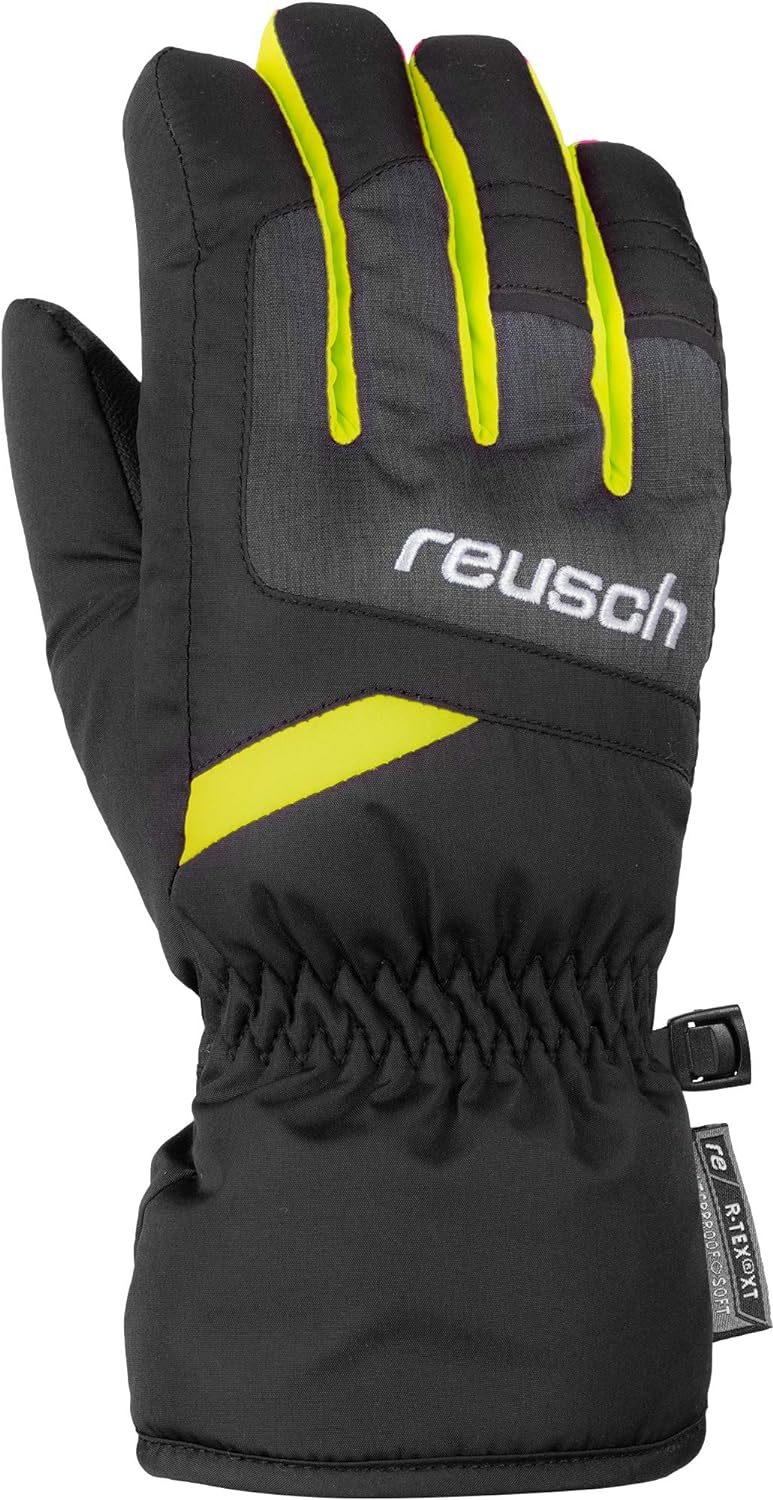 Reusch Kinder Bennet R-tex Xt Handschuhe 5.5 black / black melange / saftey yellow, 5.5 black / blac