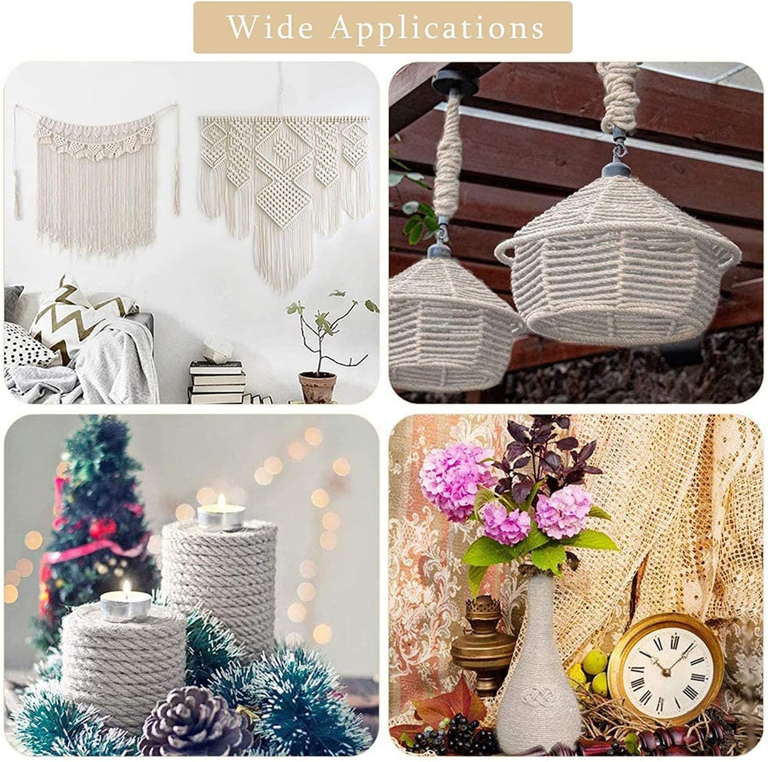 ilauke 60M Sisalseil für Kratzbaum 8mm, 100% Natur Sisal Seil mit Handschuhe, Weiss Hanfseil Sisal S