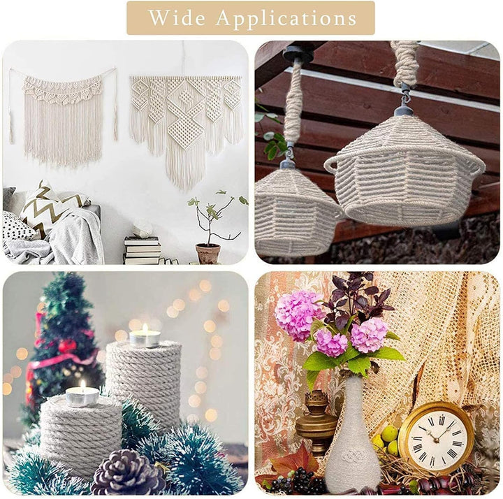 ilauke 60M Sisalseil für Kratzbaum 8mm, 100% Natur Sisal Seil mit Handschuhe, Weiss Hanfseil Sisal S