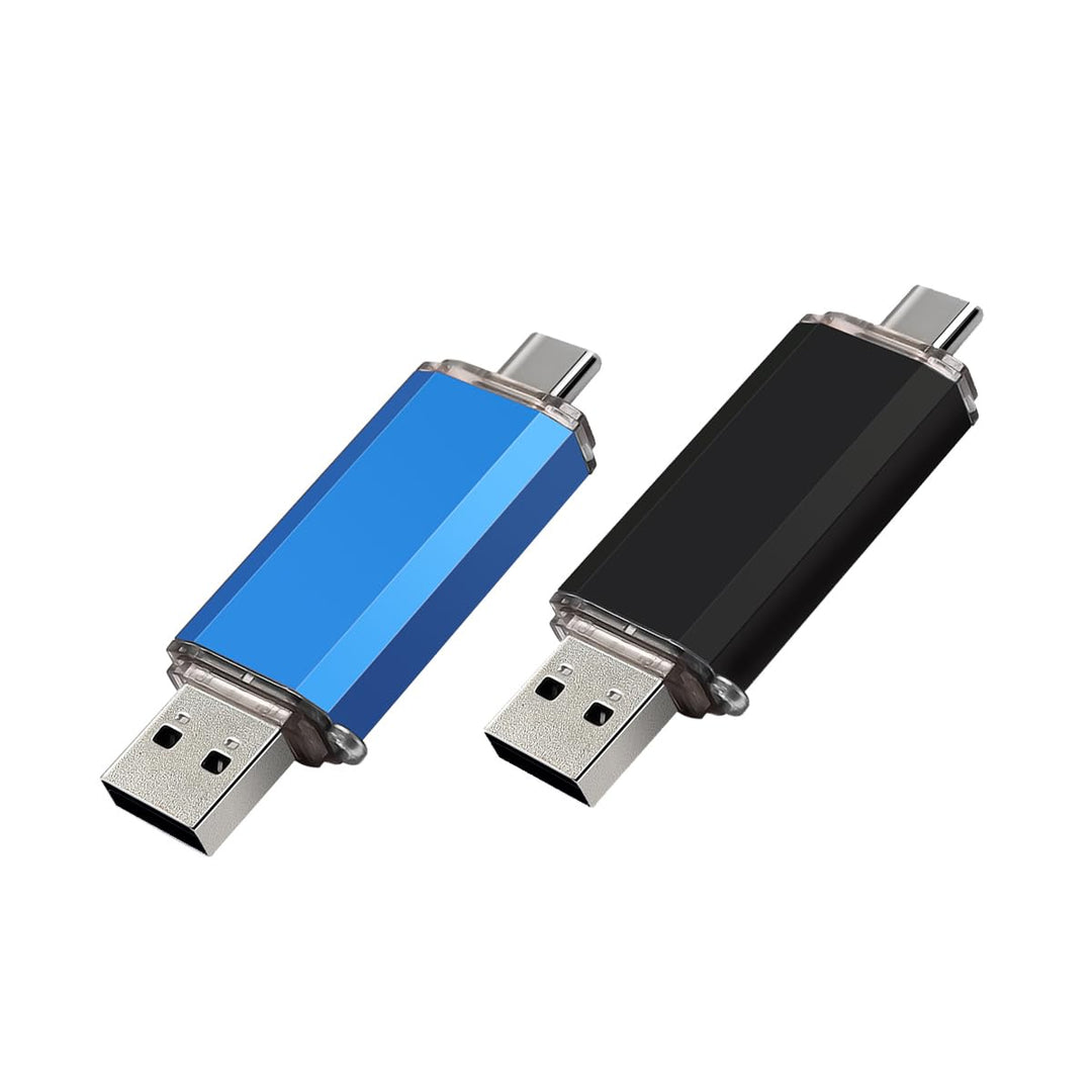 2-Pack 32GB USB C Flash Drive Dual Flash Drive Typ C + USB A Memory Stick Jump Drive 2-in-1 Thumb Dr