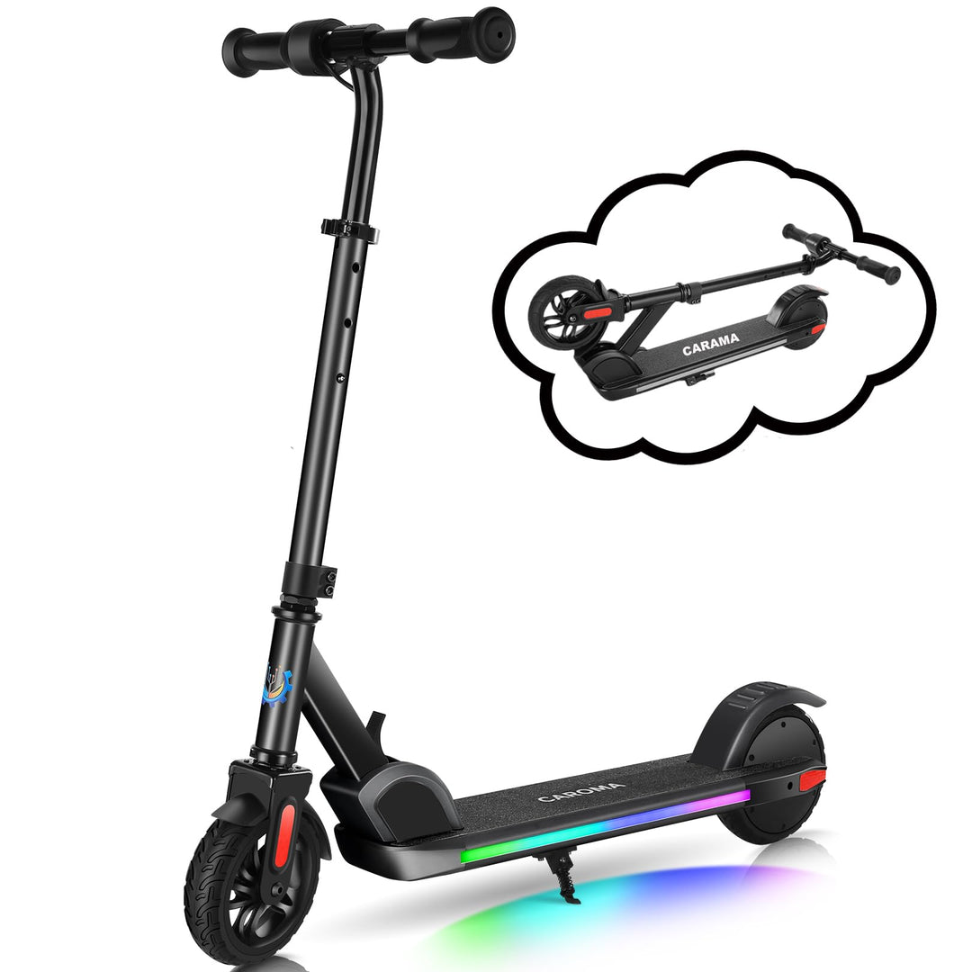 Caroma E Scooter Kinder von 8-12 Jahren,bis zu 16 km/h & 8 km,Elektroroller Kinder mit Bunte Leuchte