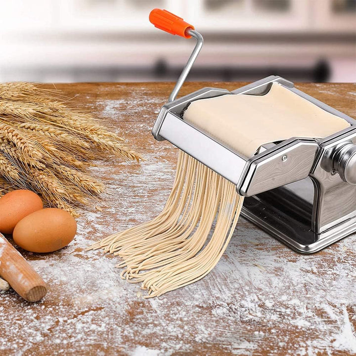 Supfine Teigschneider aus Edelstahl, manuelle Nudelmaschine, 6 Stärken für Fettuccine, Spaghetti, La
