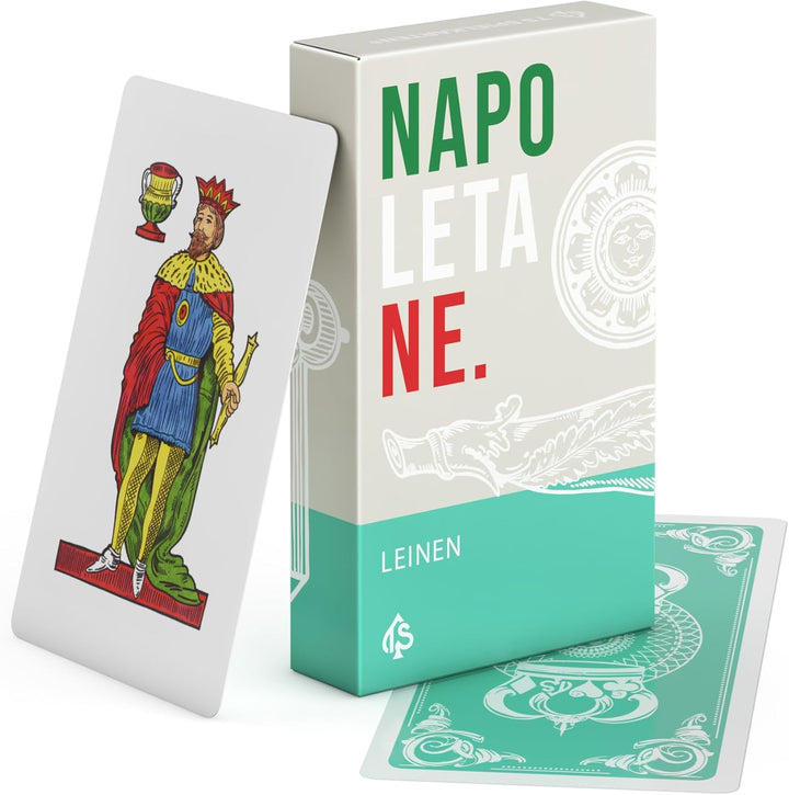 Napoletane Spielkarten LEINEN | extra Dicke Scopa Karten mit napoletanischem Bild | italienisches Sp