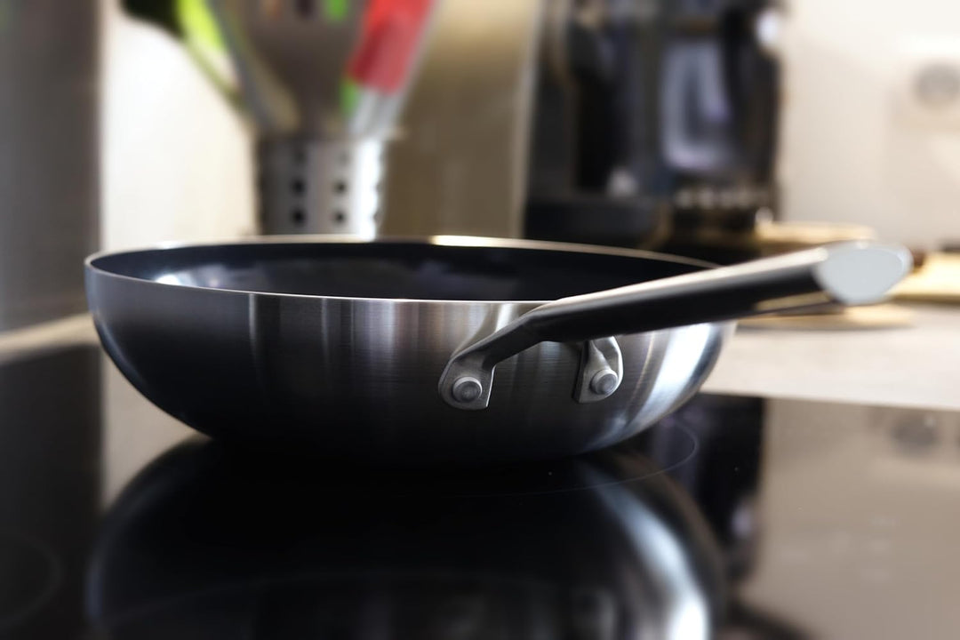 Royal Van Kempen & Begeer 28 cm Wok Backofenfest Keramikbeschichtung mit Glasdeckel Stahl
