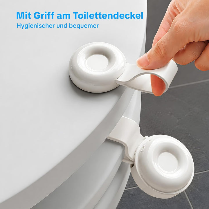 NUESTRA VIDA Ovaler WC-Sitz mit verdicktem Design und Absenkautomatik – einfache Montage, Edelstahl-