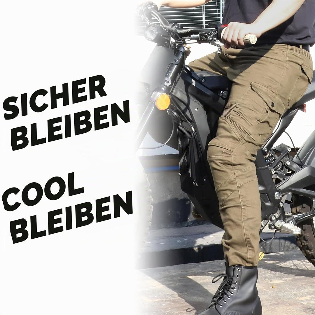 Alpha Rider Motorradhose Herren Jeans Textil Motorrad Hose mit Protektoren Armee Grün 3XL 3XL Grün,