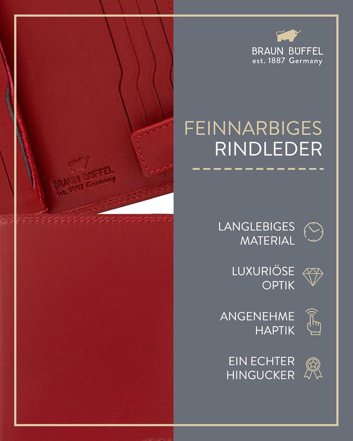 BRAUN BÜFFEL - Geldbörse Herren aus echtem Rindleder Golf 2.0 - Geldbeutel Portmonee für Männer mit