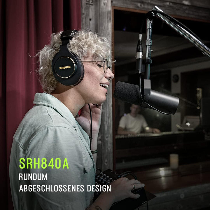 Shure SRH840A Over -Ear Over -Ear -Kabel -Kopfhörer für kritisches Hören und Überwachung, profession