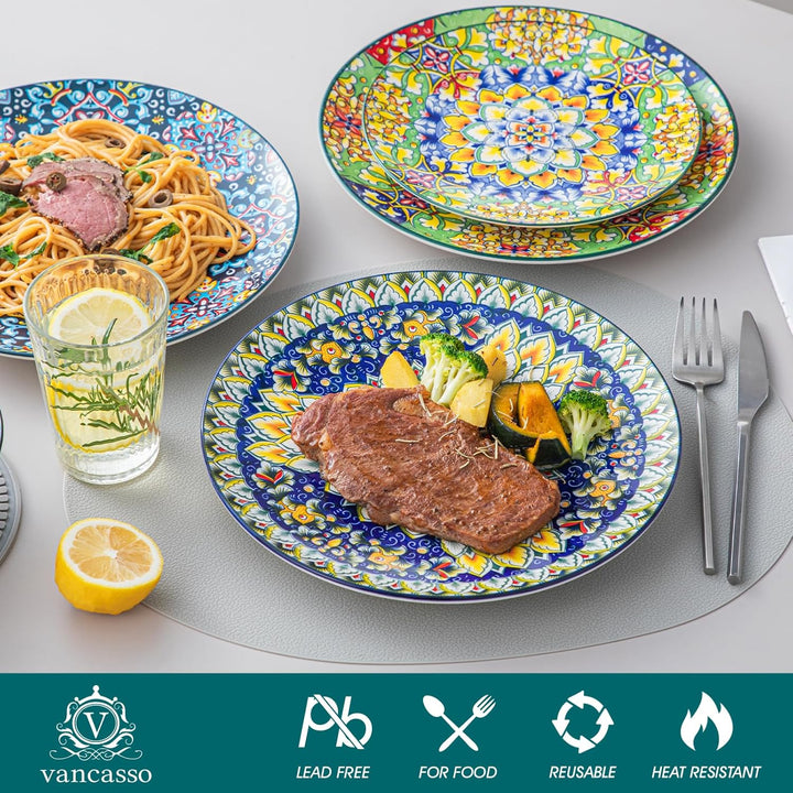 vancasso Speiseteller 6er Set, SIMI Flachteller aus Porzellan, geschirr Frühstücksteller Tellerset f