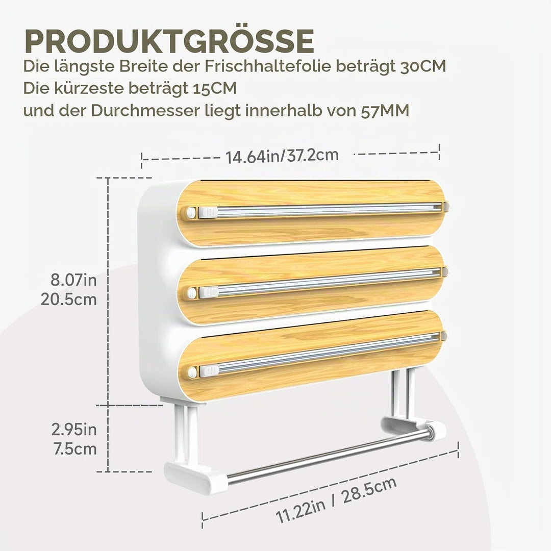Küchenrollenhalter Wand,Frischhaltefolienspender und alufolie schublade,Alufolienspender und frischh