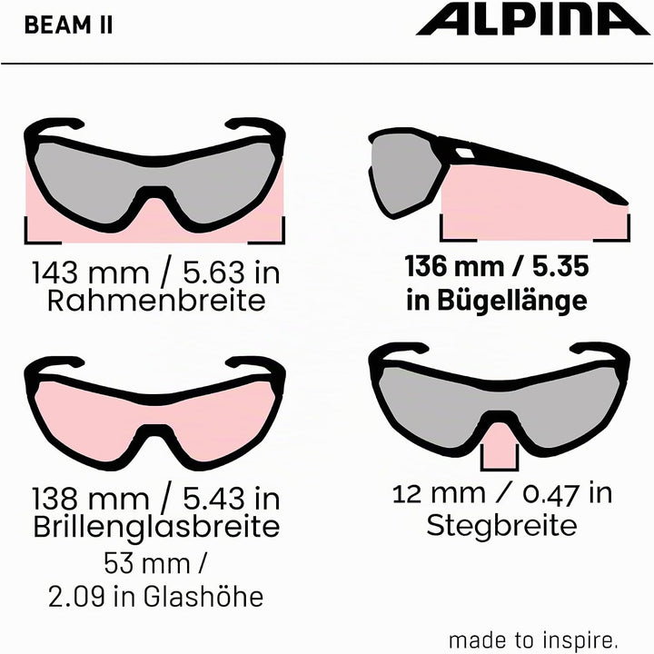 ALPINA Unisex Sonnenbrille Sonnenbrille (1er Pack) Einheitsgrösse Ganz Schwarz Matt, Einheitsgr&amp;