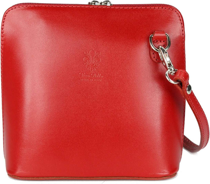 Belli italienische Ledertasche Damen Umhängetasche klein Handtasche Schultertasche Abendtasche in ro