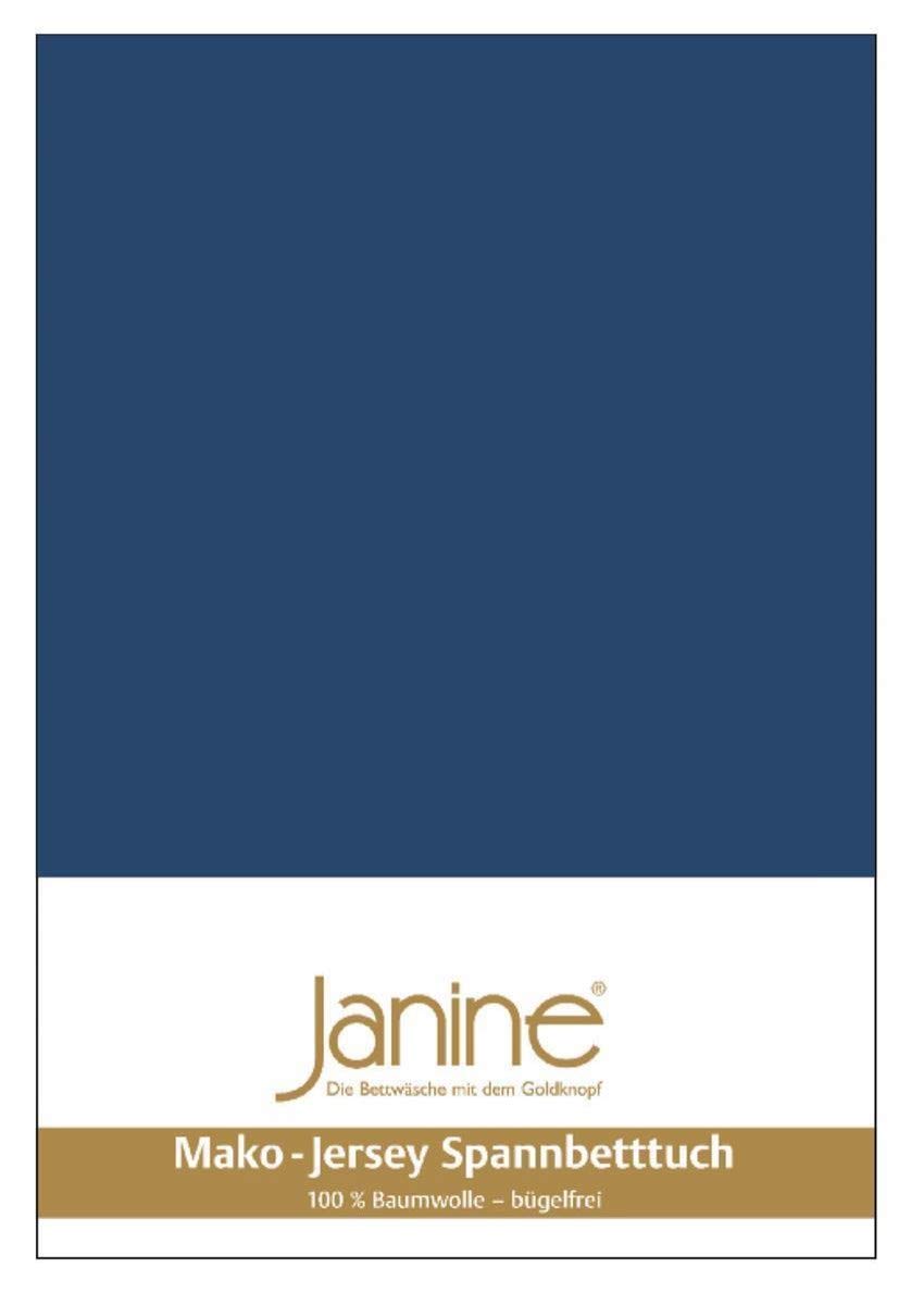 Janine Spannbetttuch 5007 Mako Jersey 180/200 bis 200/200 cm Marine Fb. 82 180/200 cm - 200/200 cm M