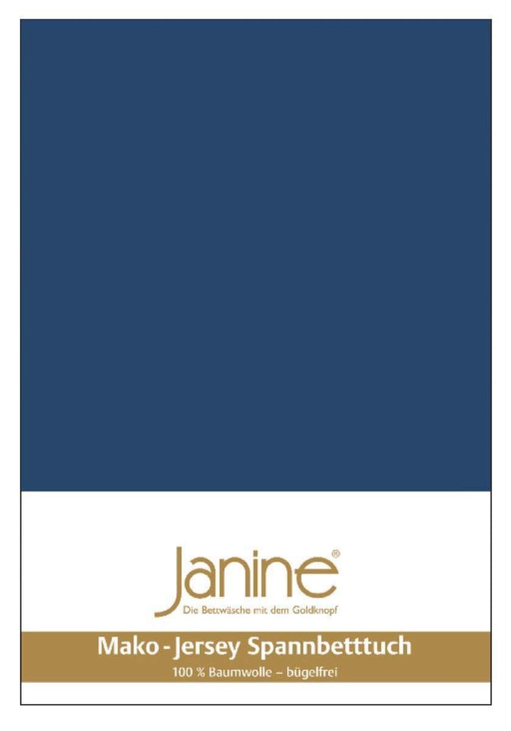 Janine Spannbetttuch 5007 Mako Jersey 180/200 bis 200/200 cm Marine Fb. 82 180/200 cm - 200/200 cm M