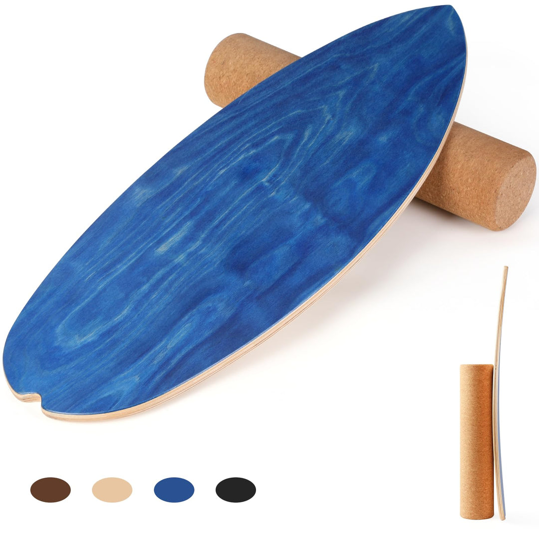 Cowiewie Balance Board, 15mm Dickes BalanceBoard + 10mm Korkrolle, Balance-Board Maximale Belastung