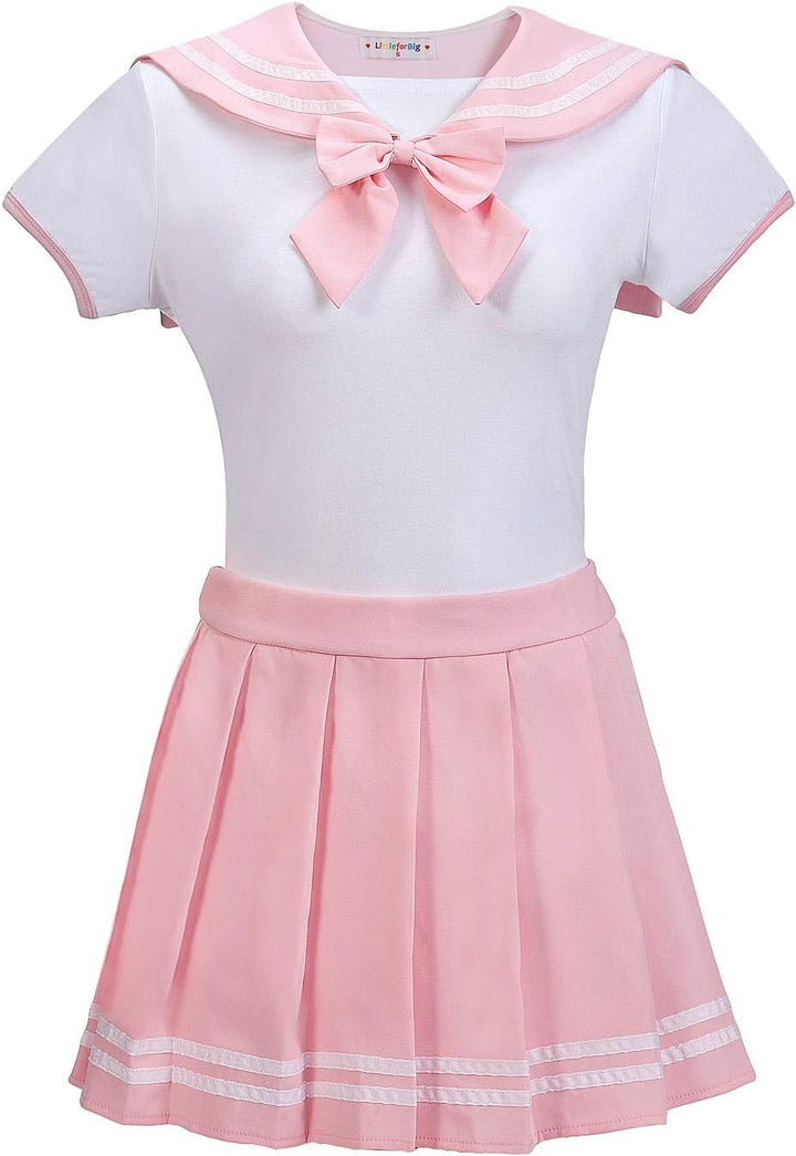 LittleForBig Baumwolle Strampler Onesie Pyjamas Bodysuit - Klassische Japanische Schulmädchen Rosa S