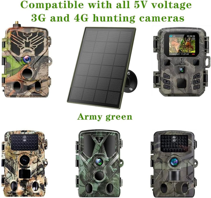 1Pack Solarpanel,3W/5V,Trail-Kameras,6000mAh Li-Ionen-Akku,Micro-USB/Typ-C/DC,Schnittstellen,IP66,ko
