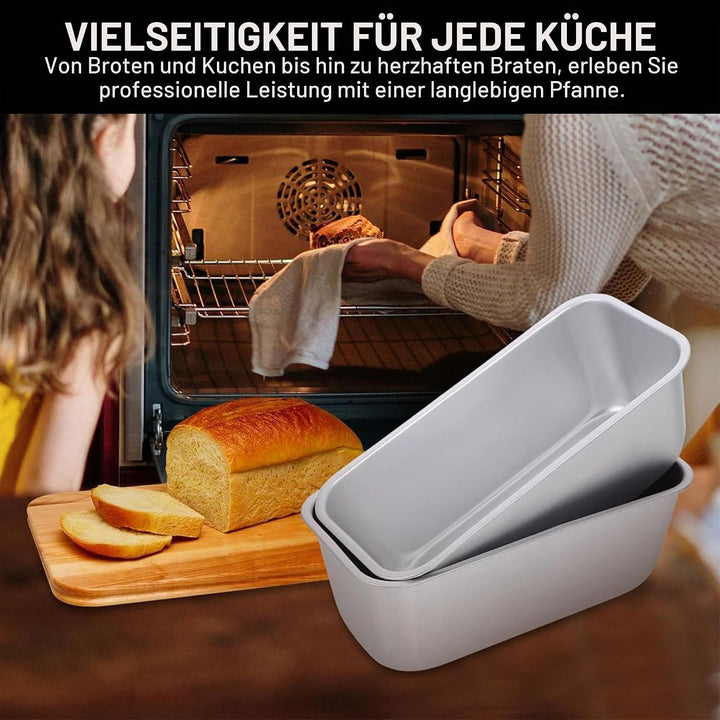 2 Stück Edelstahl Brotbackform Kastenform 30cm - Rechteckige Backform für Brot & Kuchen, Kastenkuche
