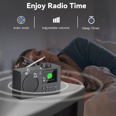 DAB Radio mit Bluetooth, DAB Plus Radio mit 3" Grosses TFT Display, Rechargeable Dab+ Radio Klein, K