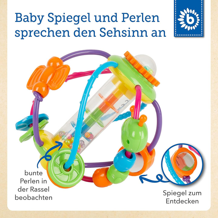 Bieco Motorikball für Babys ab 6 Monate | Greifball und Beissring mit Rassel | Motorikspielzeug | Gr