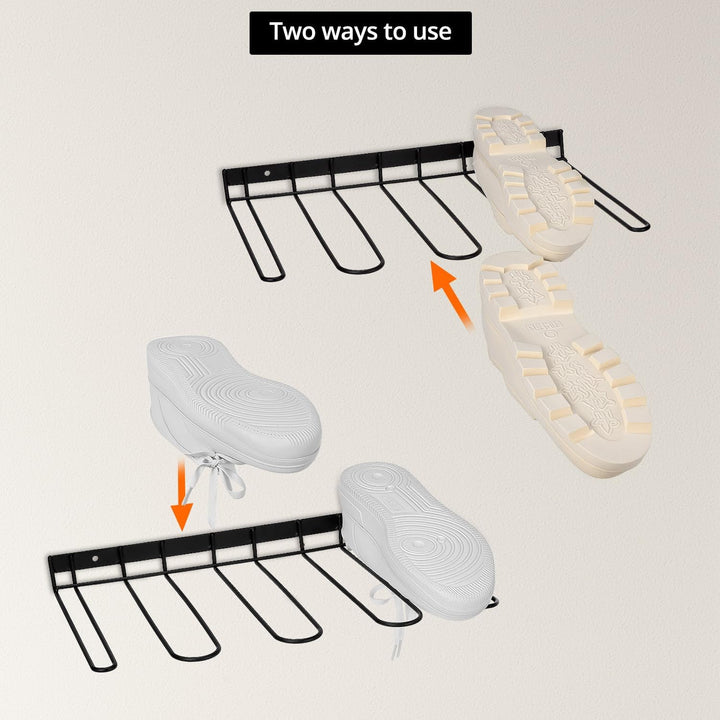 QWORK® 3 Stück Wand-Schuhregal – Metallständer für 6 Paar Schuhe – Platzsparender Schuh-Organizer fü