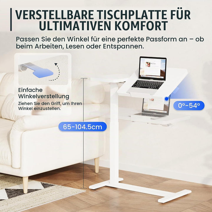 FLEXISPOT Beistelltisch - Flexibler Laptoptisch und Betttisch mit neigbarer Tischplatte, höhenverste