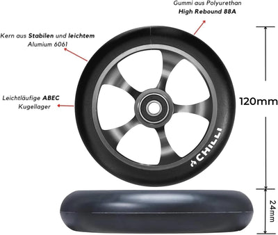 Chilli Pro Scooter Reaper Reloaded Stunt-Scooter Rolle 120mm I Trick I Tret I Roller I Wheel I Abec