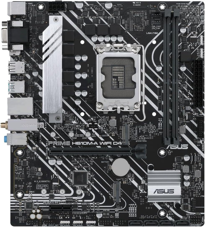 ASUS Prime H610M-A WiFi D4 Mainboard Sockel Intel LGA 1700 (Intel H610, mATX, WiFi 5, DDR4 Speicher,