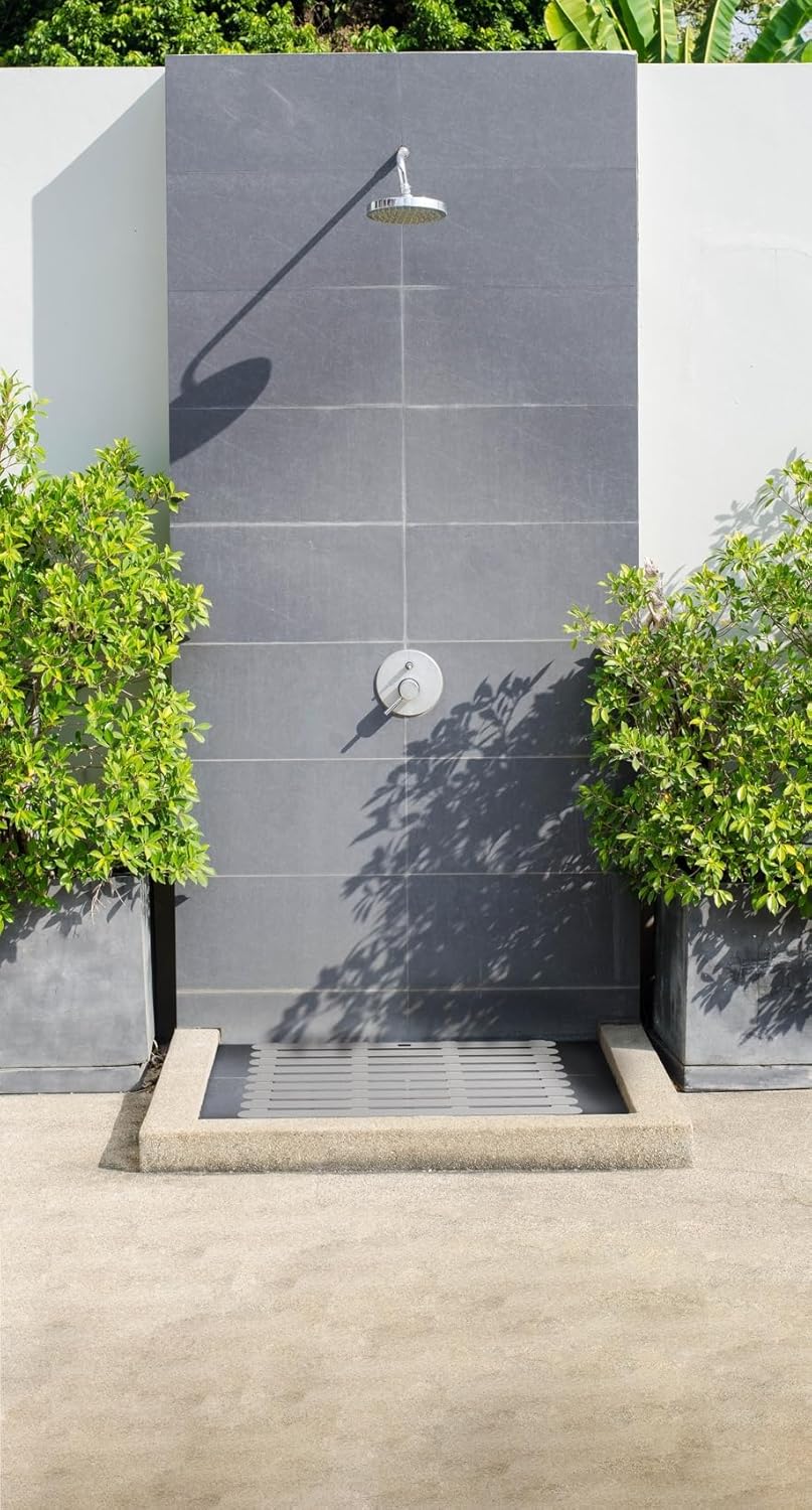 WENKO Baderost Indoor & Outdoor, Rutschhemmender Bodenrost, Für Bad, Poolbereich, Kunststoff, 80 x 5