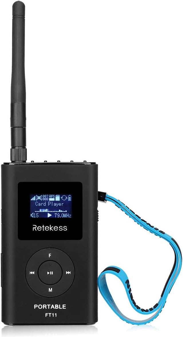 Retekess FT11 Tour Guide System FM-Transmitter mit 2000 mAh Wiederaufladbarem Akku, für Gleichzeitig