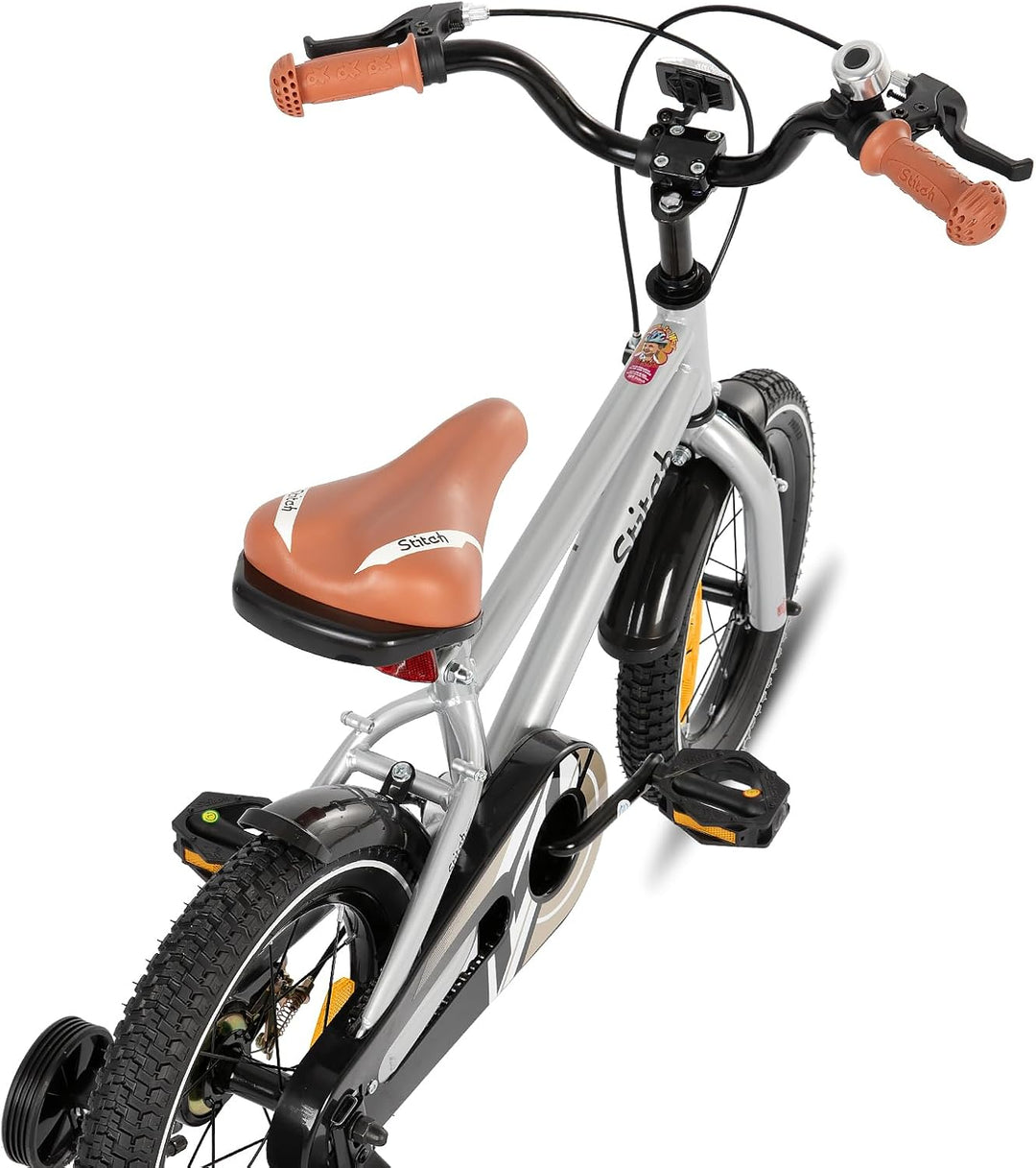 STITCH Kinderfahrrad für 3-9 Jahre Mädchen &amp; Jungen, 14/16/18 Zoll Kinderfahrrad mit Stabilisatoren