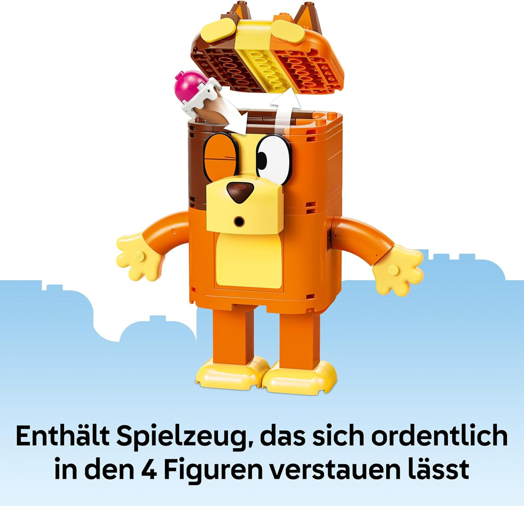 LEGO Blueys Familie Steinen - Lernspielzeug inkl. 4 Figuren mit verschiedenen Gesichtsausdrücken &amp; Z