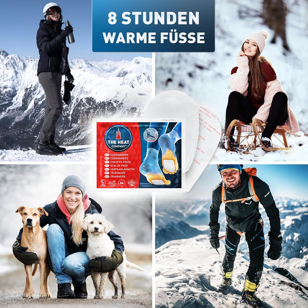 THE HEAT COMPANY Fusswärmer - 5, 15 oder 40 Paar - EXTRA WARM - klebend - Zehenwärmer - 8 Stunden wa