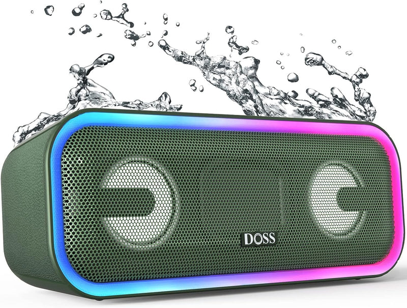 DOSS SoundBox Pro+ Bluetooth Lautsprecher mit IPX6 Wasserdicht, 24W Dualen Bass-Treibern, Stereo-Pai