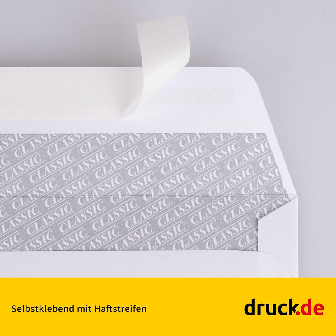 500 Stück Kuverts - Briefumschläge - C5 Kuvert mit Fenster - weiss - selbstklebender Haftfix Verschl
