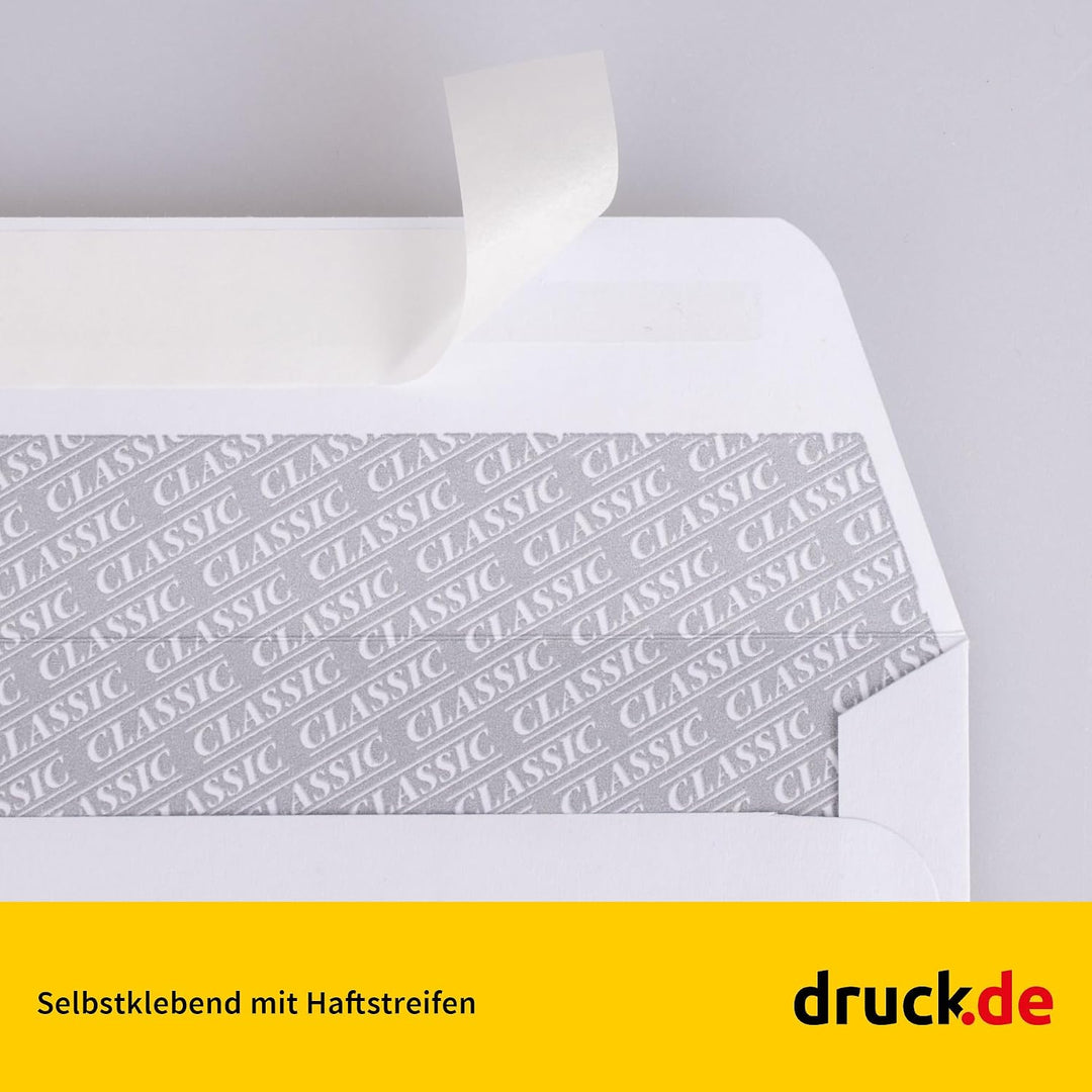 1000 Stück Kuverts - Briefumschläge - C5/6 Kuvert ohne Fenster - weiss - selbstklebender Haftfix Ver