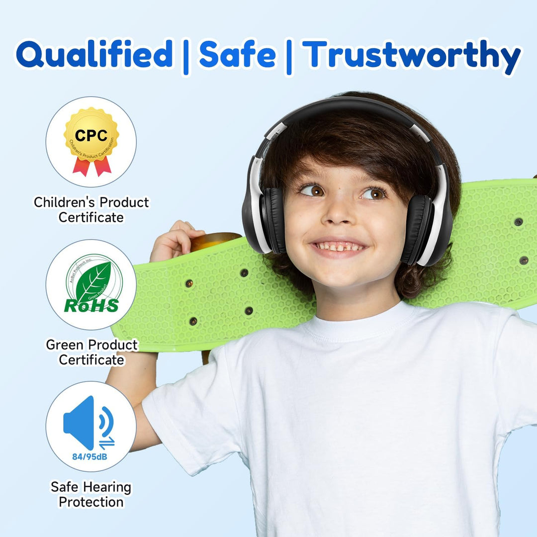 EarFun Bluetooth Kopfhörer Kinder, 85/94dB Lautstärkeregelung, HiFi Sound, HD-Mikrofon, 40 Std Akku,