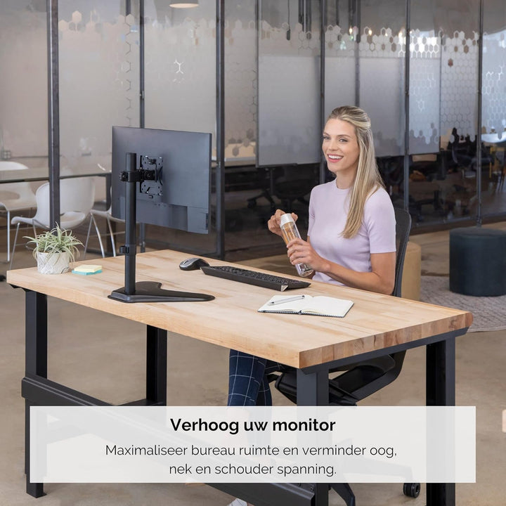 Fellowes Monitorarm Seasa mit Standfuss - höhenverstellbar - ergonomisch - für 1 Monitor bis 81,28 c