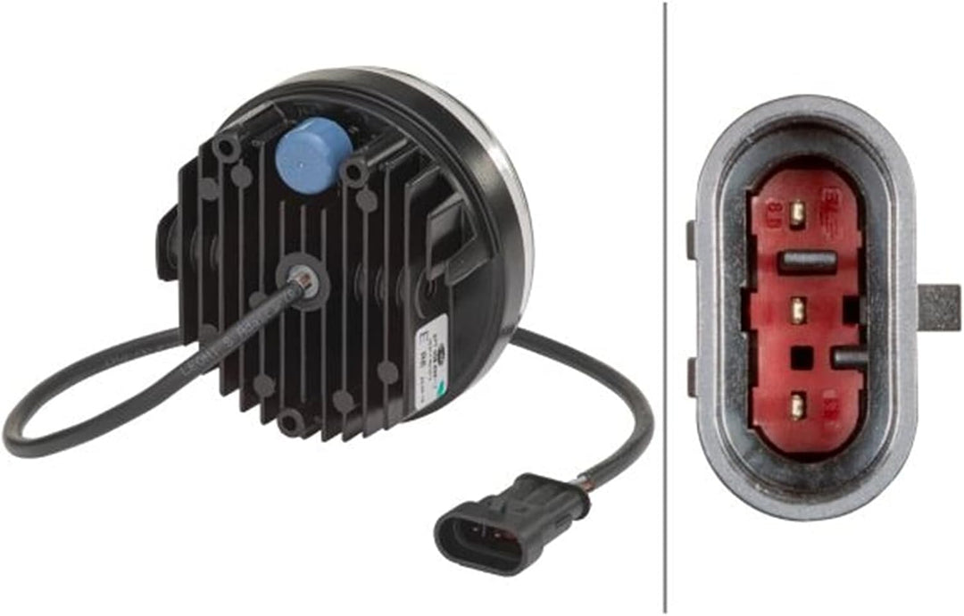 HELLA - LED-Tagfahrleuchte - 90mm - 24/12V - rund - Lichtscheibenfarbe: glasklar - LED-Lichtfarbe: w