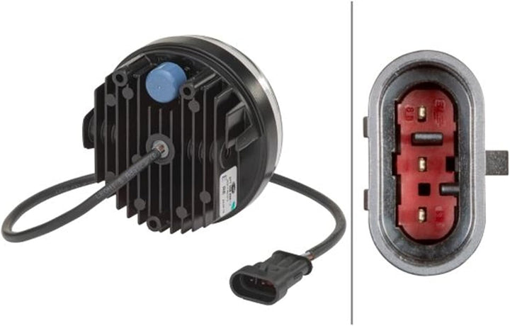 HELLA - LED-Tagfahrleuchte - 90mm - 24/12V - rund - Lichtscheibenfarbe: glasklar - LED-Lichtfarbe: w